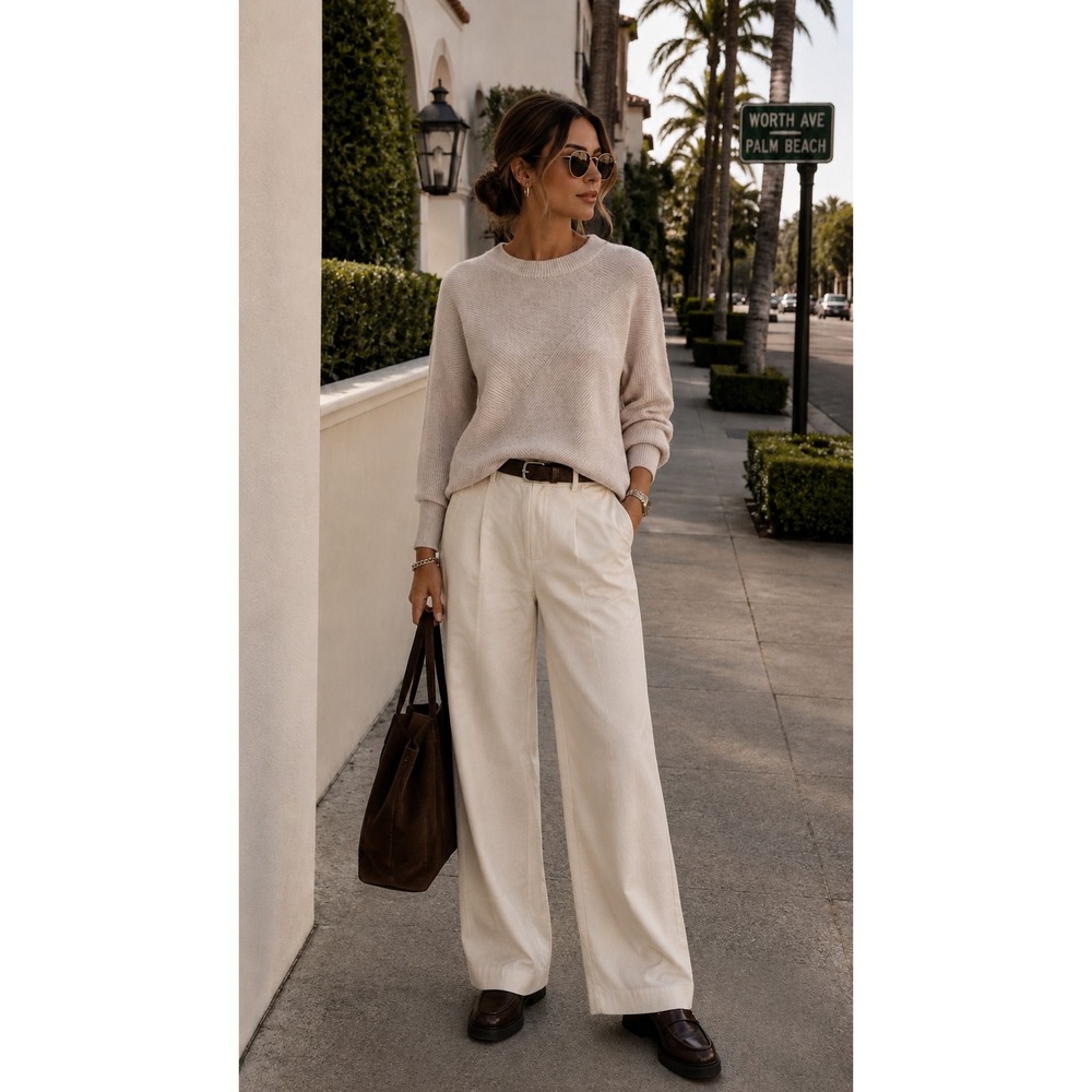 OYUN Womens XS/S  Cream  Chunky Knit Merino Wool Oversized Sweater